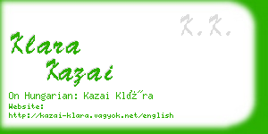 klara kazai business card